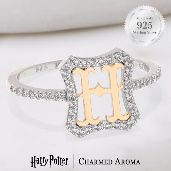 Harry Potter Hogwarts Alumni Crest Ring, solid 925 Sterling Silver - Picture 1 of 8